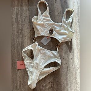 Cult Gaia WHITE ‘Frances’ one-piece swimsuit, NWT, Size Small
